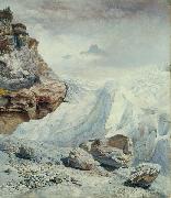 John brett,ARA Glacier of Rosenlaui oil painting artist